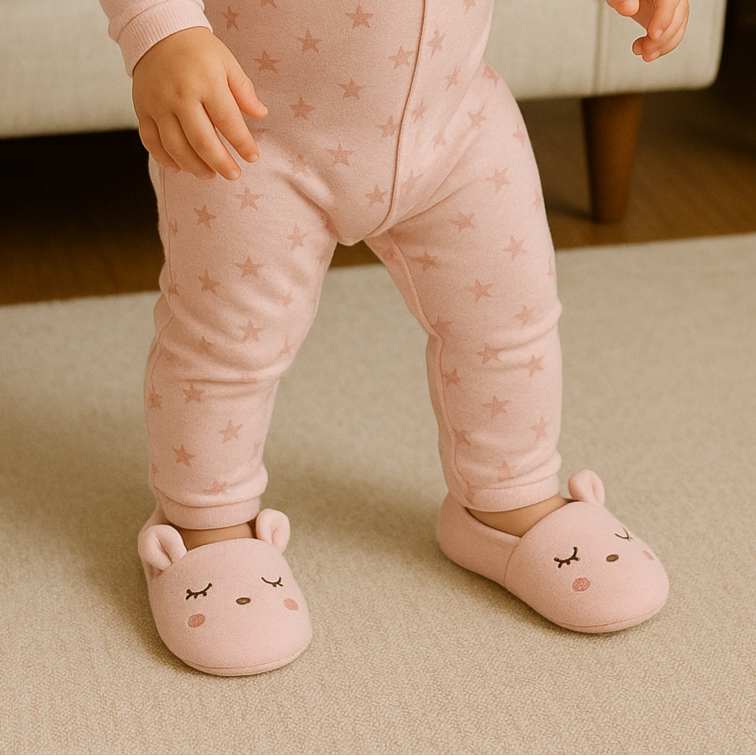 Chaussons Roses Lapin