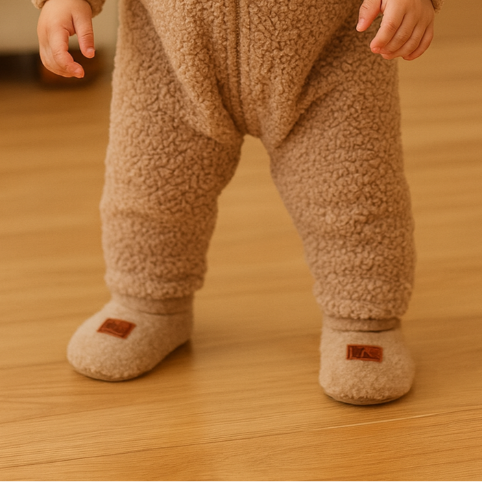Chaussons antidérapants pour bébé Camel
