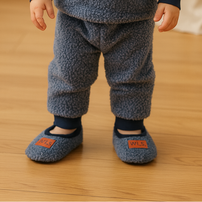 Chaussons antidérapants pour bébé Bleu