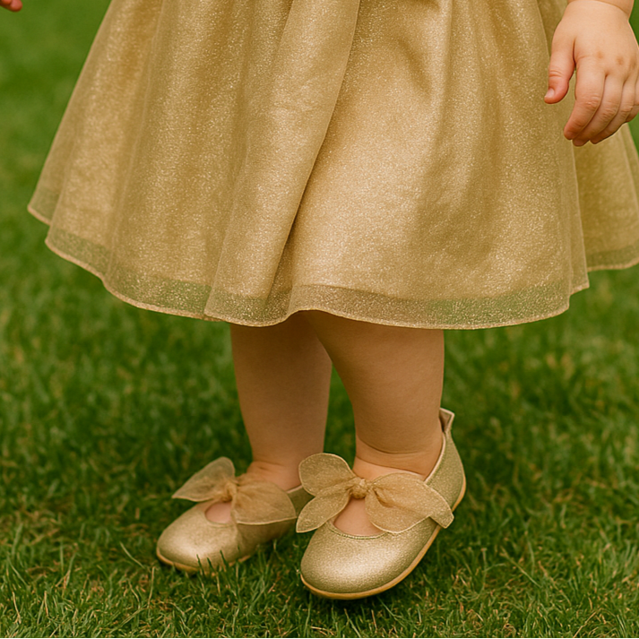 Chaussures Princesse Or Montante NĆud papillon
