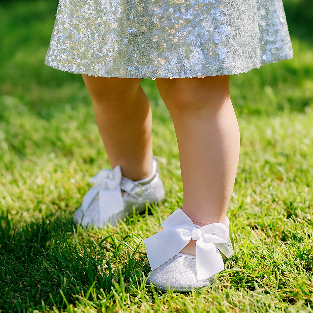 Chaussures Princesse Argent Montantes NĆud papillon
