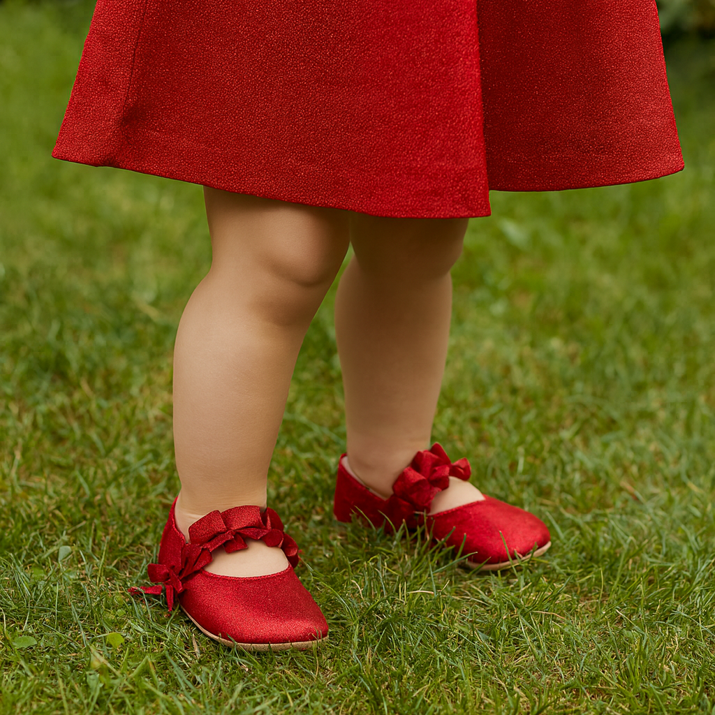 Ballerines Froncées Rouges