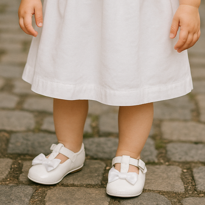 Chaussures de cérémonie Blanches avec Nœud