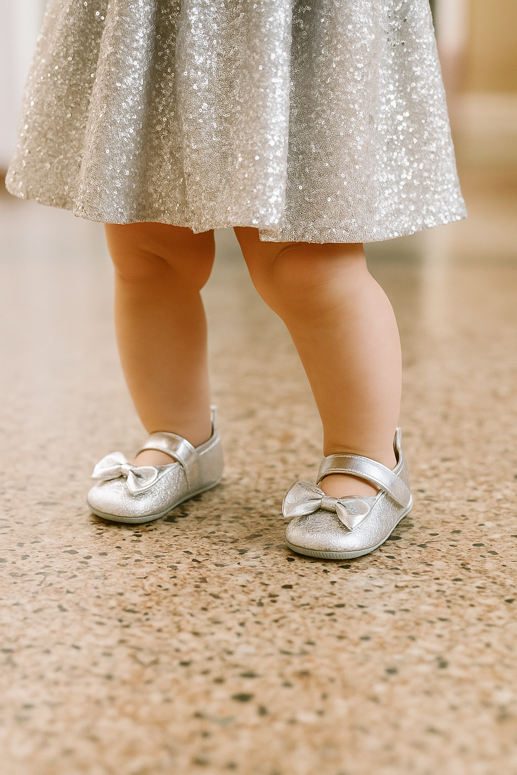 Chaussures Princesse Argent NĆud papillon