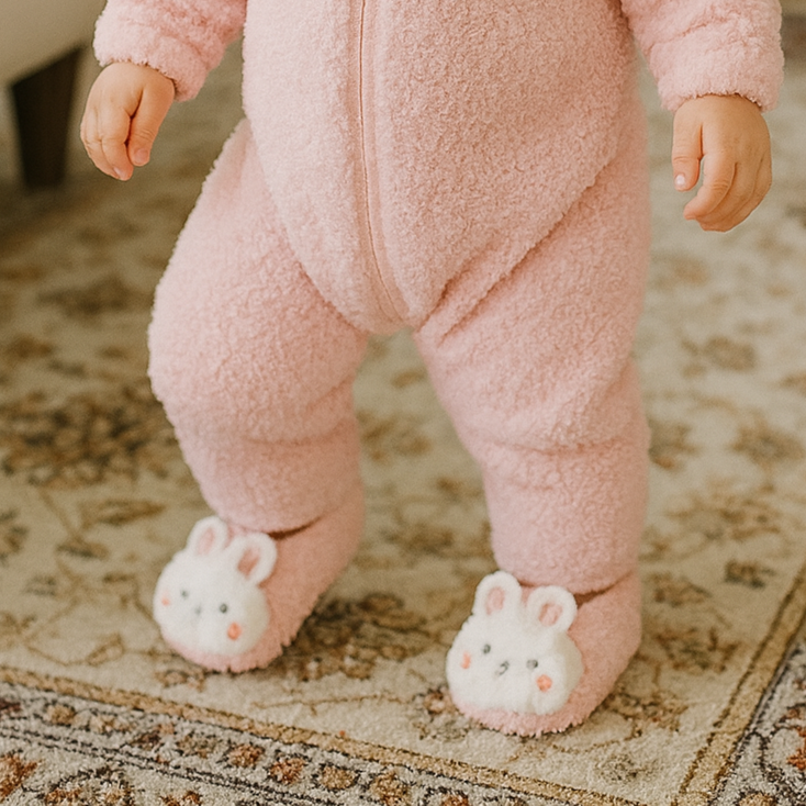 Chaussons antidérapants pour bébé - Motif lapin