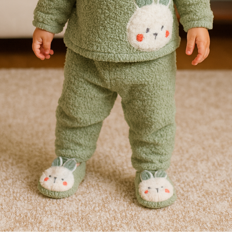 Chaussons antidérapantes pour bébé - Motif lapin