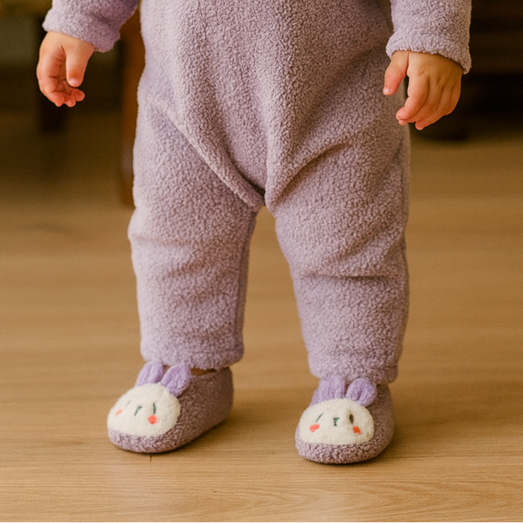 Chaussons antidérapants pour bébé - Motif lapin