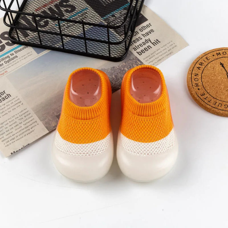 Chaussures de marche pour bébé souples et antidérapantes Orange