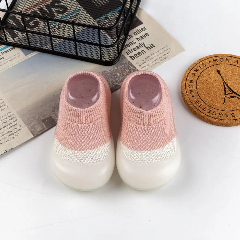 Chaussures de marche pour bébé souples et antidérapantes Rose