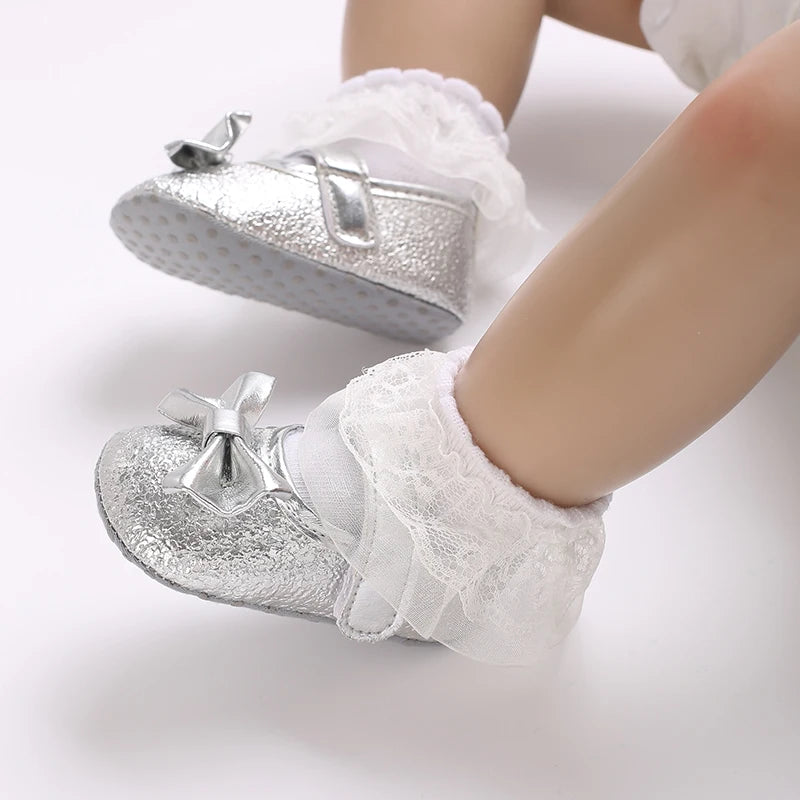 Chaussures Princesse Argent NĆud papillon
