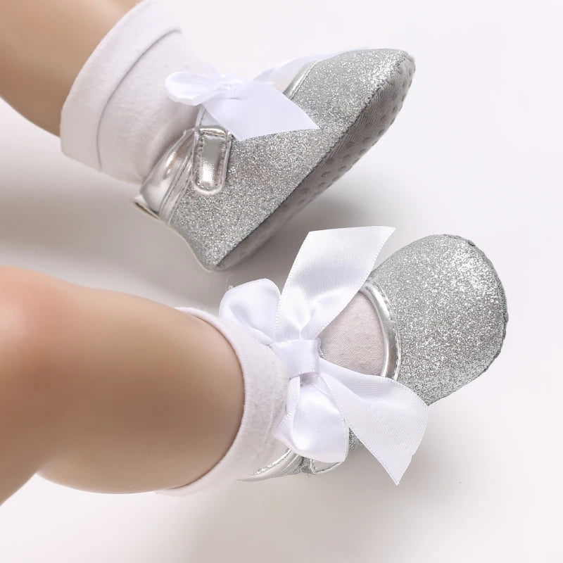 Chaussures Princesse Argent Montantes NĆud papillon