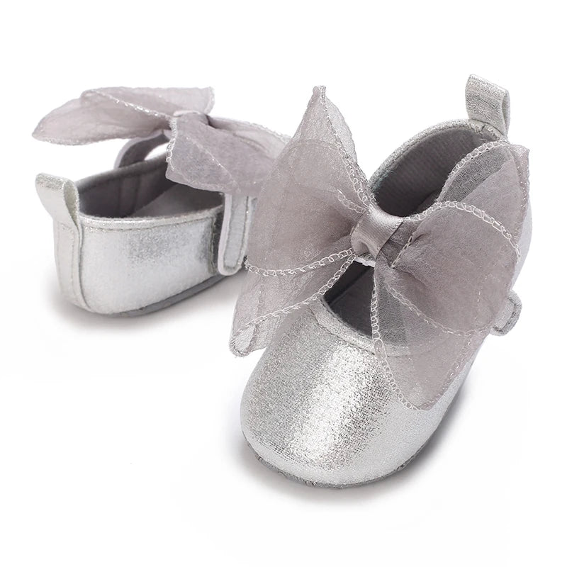 Ballerines Princesse Argent Gros NĆud papillon
