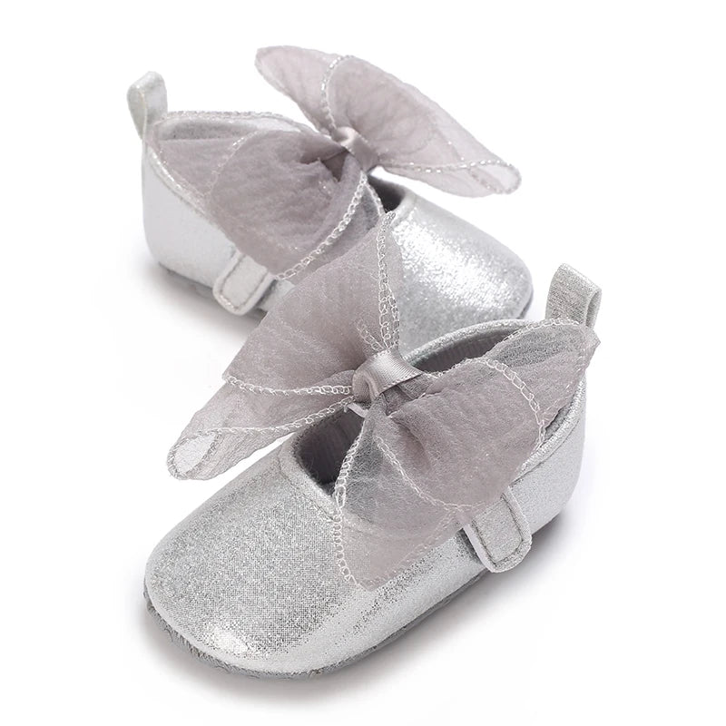 Ballerines Princesse Argent Gros NĆud papillon