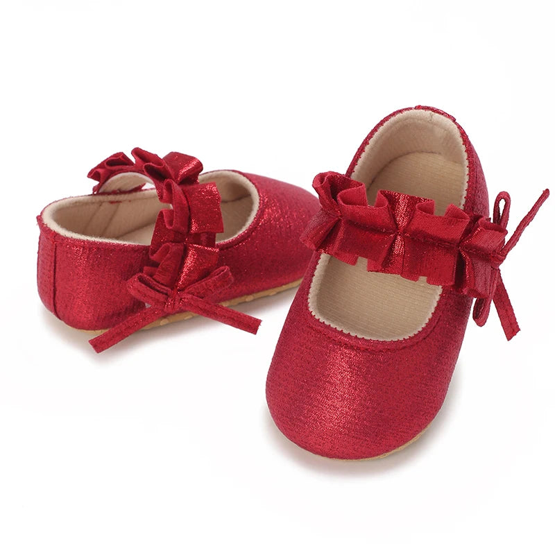 Ballerines Froncées Rouges