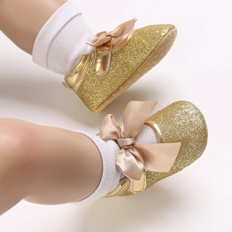 Chaussures Princesse Or Montante NĆud papillon