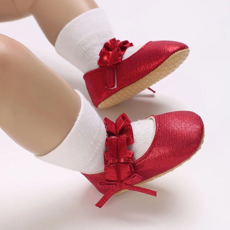 Ballerines Froncées Rouges