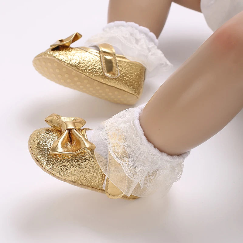 Chaussures Princesse Or NĆud papillon
