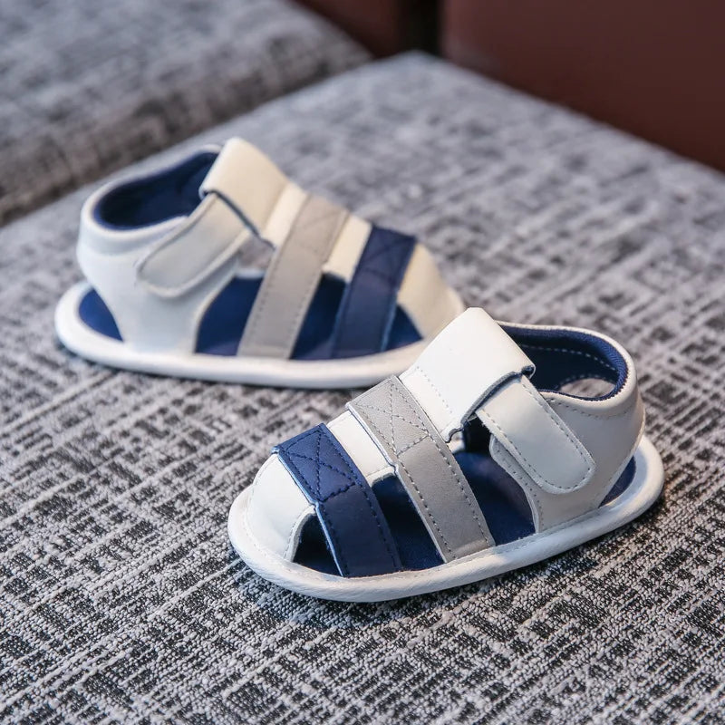 Sandales Bleues Ă bandes