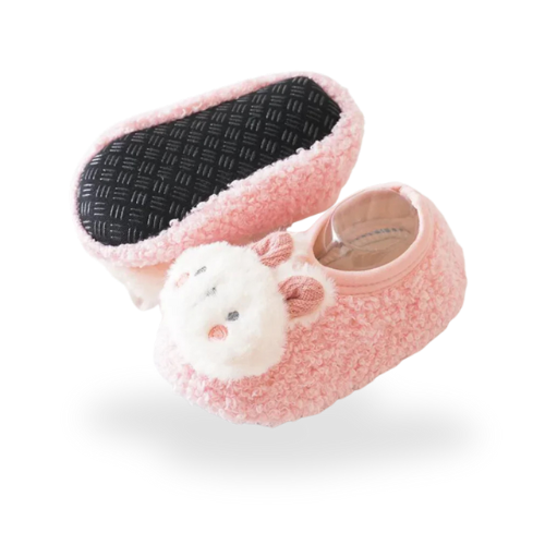 chaussons-antiderapants-pour-bebe-lapin-rose