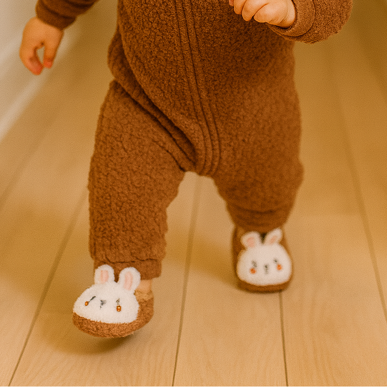 PANPAN - Chaussons antidérapantes pour bébé - Motif lapin