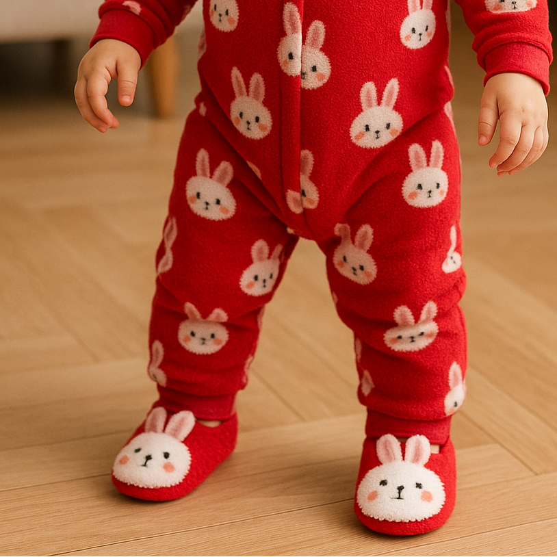 PANPAN - Chaussons antidérapantes pour bébé - Motif lapin