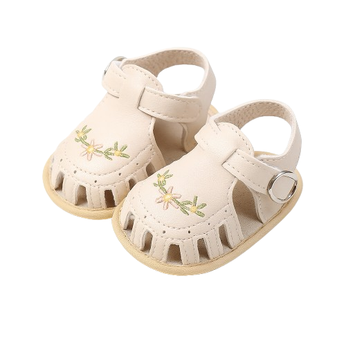 Sandales Beiges Trio de Fleurs