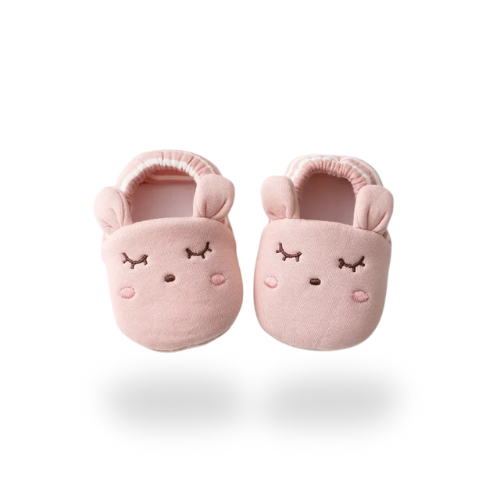 Chaussons Roses Lapin