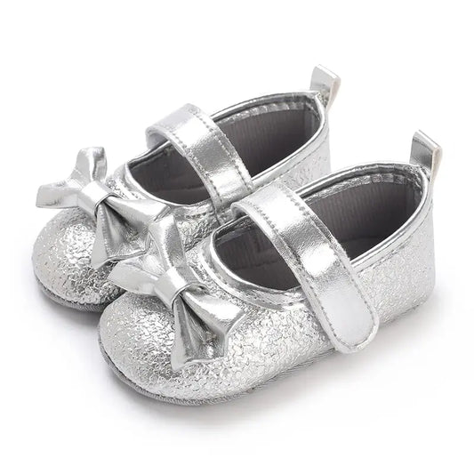 Chaussures Princesse Argent Nœud papillon