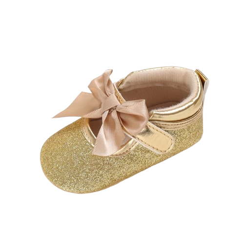 Chaussures Princesse Or Montante Nœud papillon