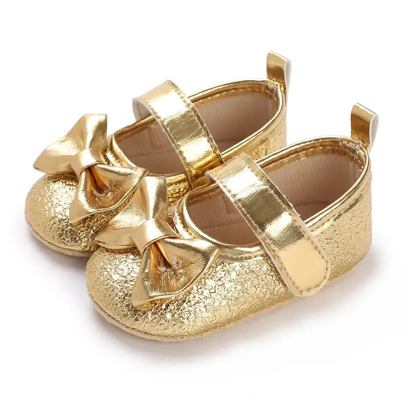 Chaussures Princesse Or Nœud papillon