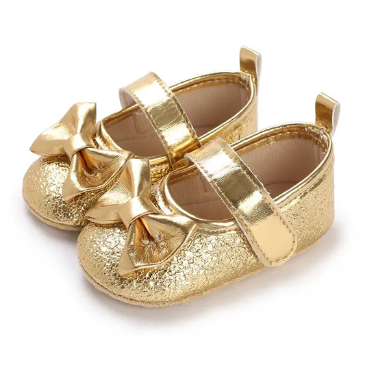 Chaussures Princesse Or Nœud papillon
