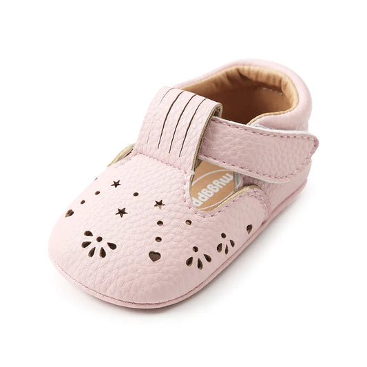 Mocassins Rose Pâle à œillets