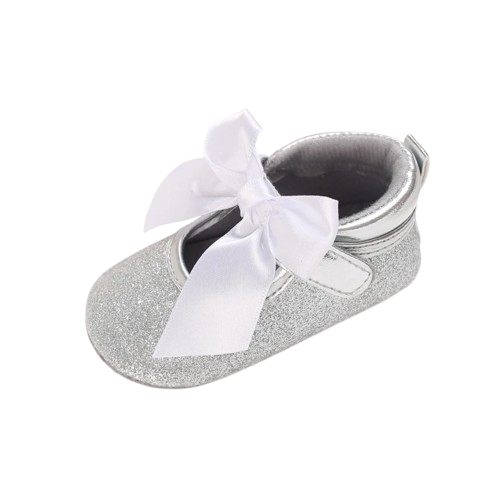 Chaussures Princesse Argent Montantes Nœud papillon