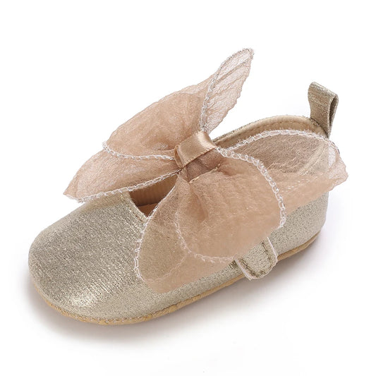 Chaussures Princesse Or Gros Nœud papillon