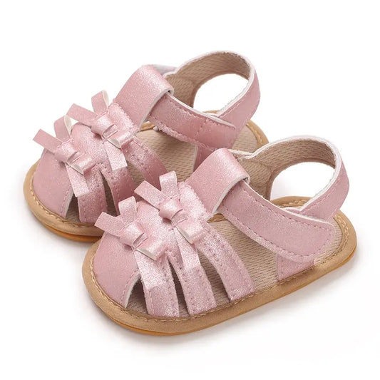 Sandales Roses Double Nœud
