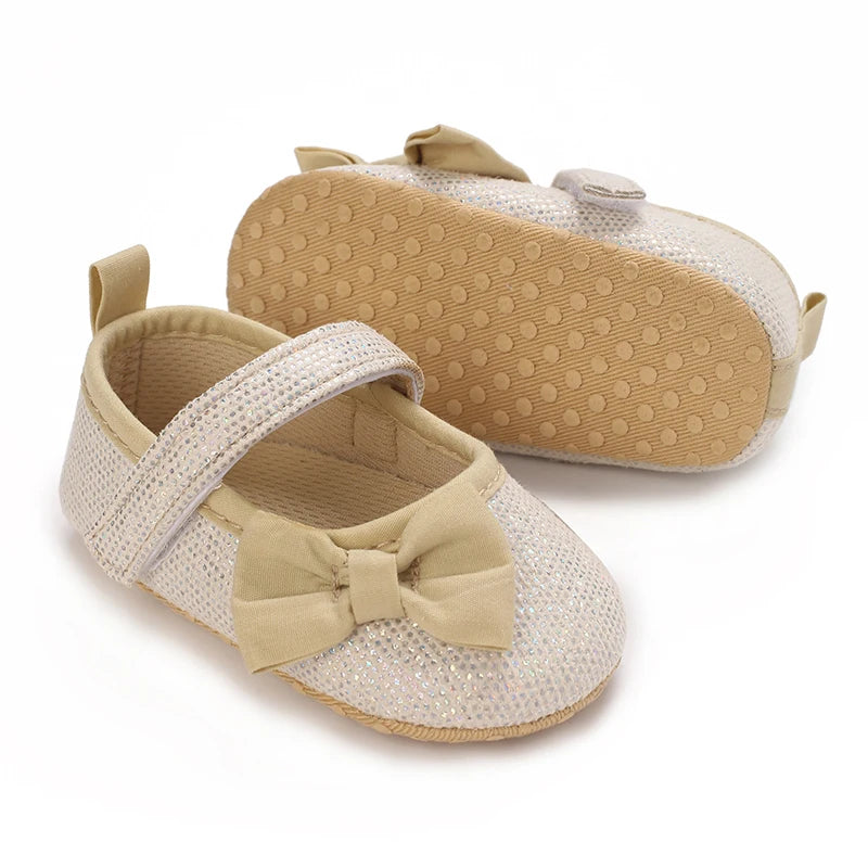 Chaussures Princesse Or Nœud papillon