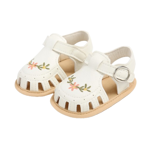 Sandales Blanches Trio de Fleurs