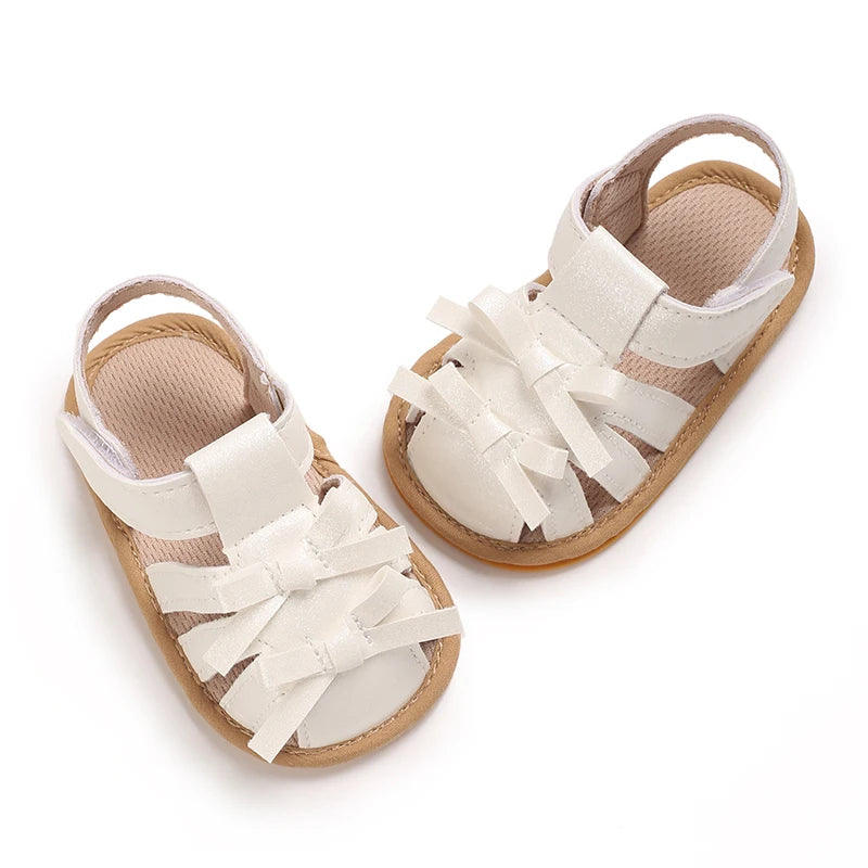 Sandales Blanches Double Nœud