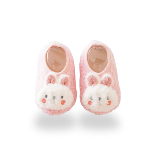 chaussons-antiderapants-pour-bebe-lapin-rose